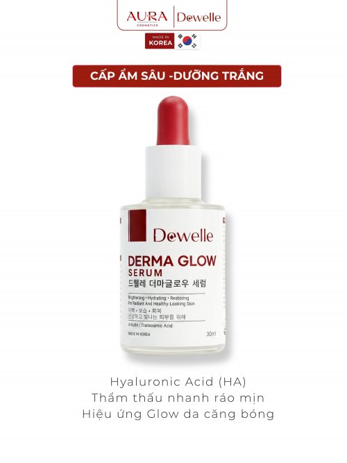 Serum tinh chất cấp ẩm phục hồi da căng bóng Dewelle Derma Glow Serum.