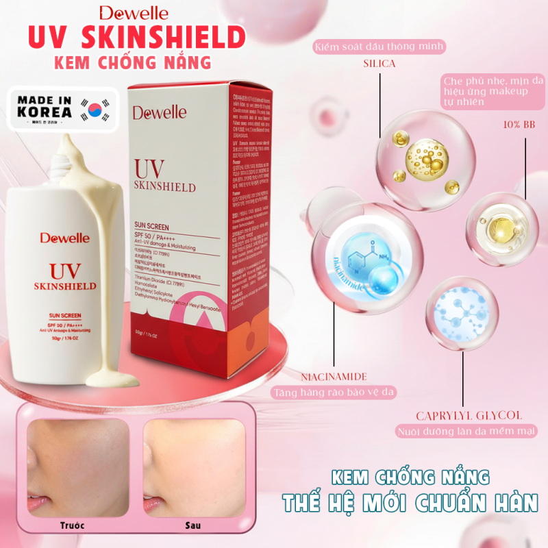 Kem chống nắng Dewelle UV Skinshield 7 Kem chống nắng Dewelle UV Skinshield